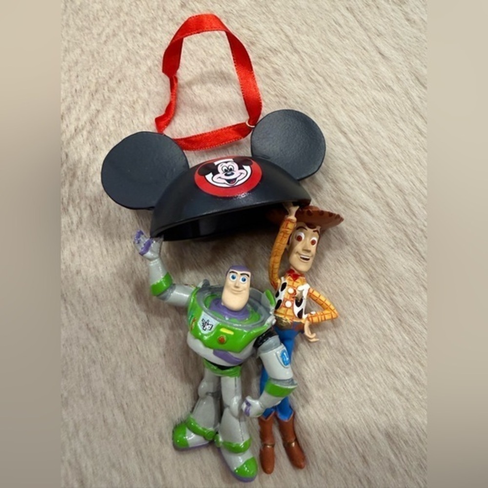 Disney Buzz Lightyear Woody Mickey Ears Marked 2018 Honeymoon Christmas Ornament